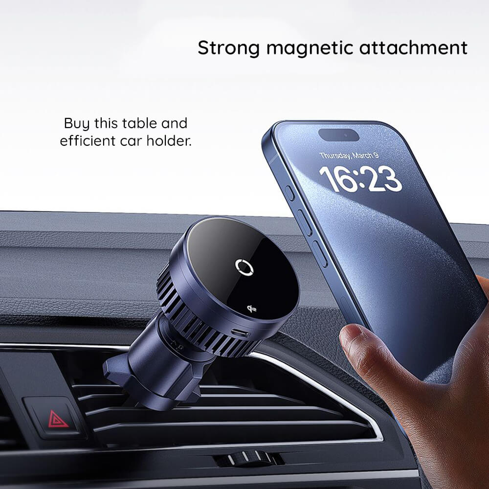 Baseus MagPro Series Μαγνητική Βάση Αυτοκινήτου Αεραγωγού με Ασύρματη Φόρτιση 15W - Cosmic Black