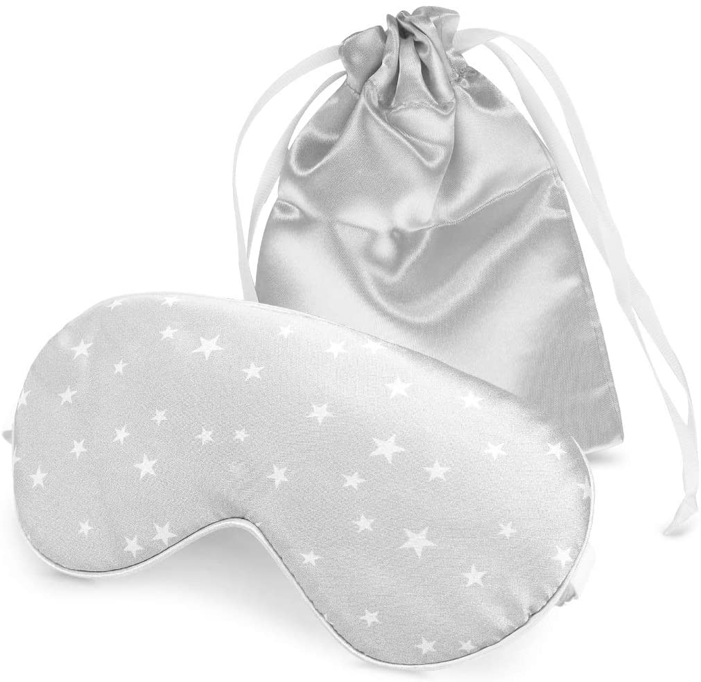 Navaris Silk Eye Mask Blindfold - Μάσκα Ύπνου / Ταξιδιού - Grey / White - 48509.03