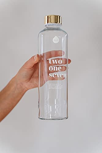 Equa Mismatch Blueberry Pie Γυάλινο Μπουκάλι Νερού με Θήκη από Τσόχα - 750ml - Blue Grey / Gold / Διάφανο