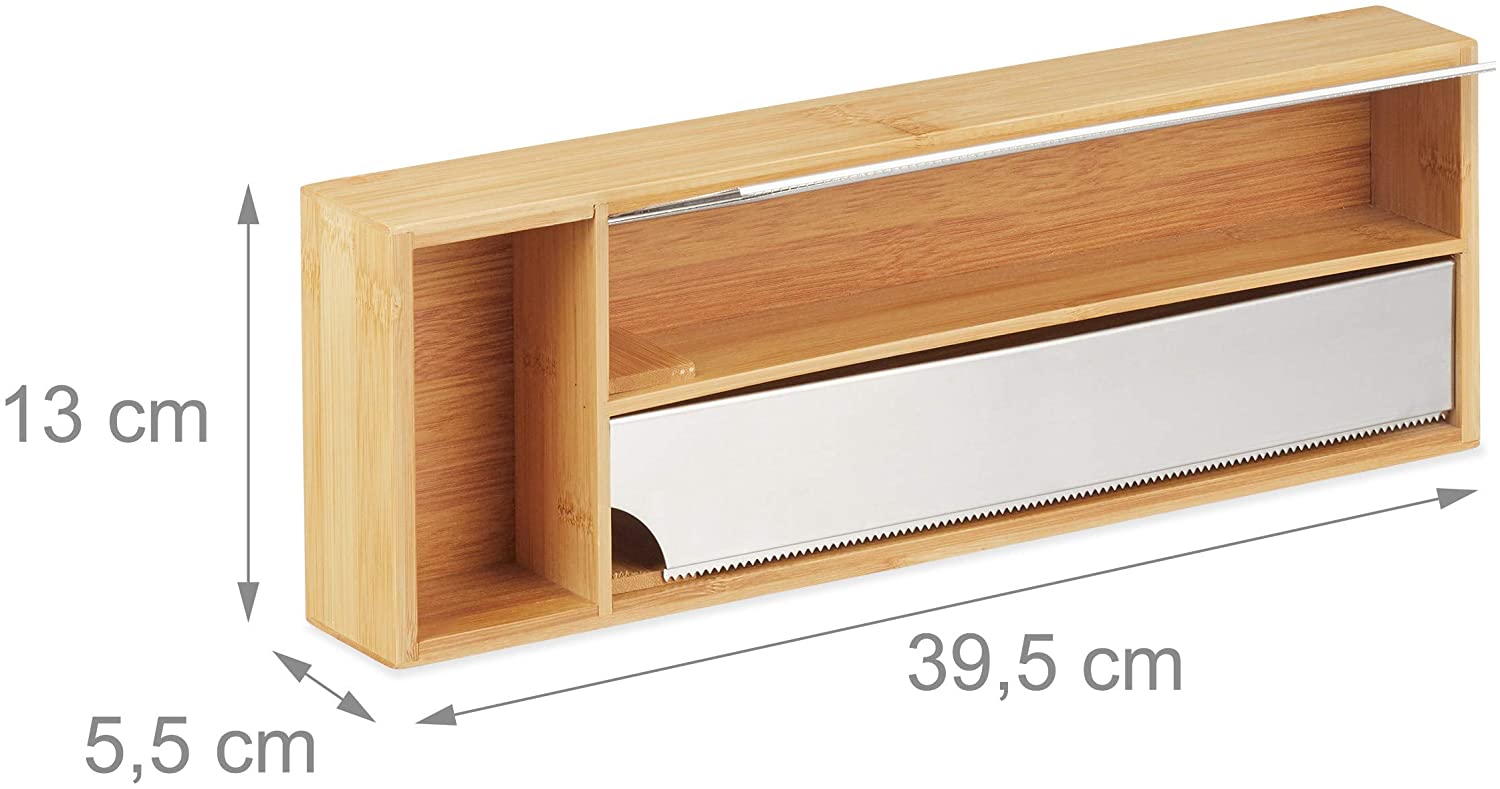 Relaxdays Διανομέας Αλουμινόχαρτου από Μπαμπού - Natural - 4052025274900