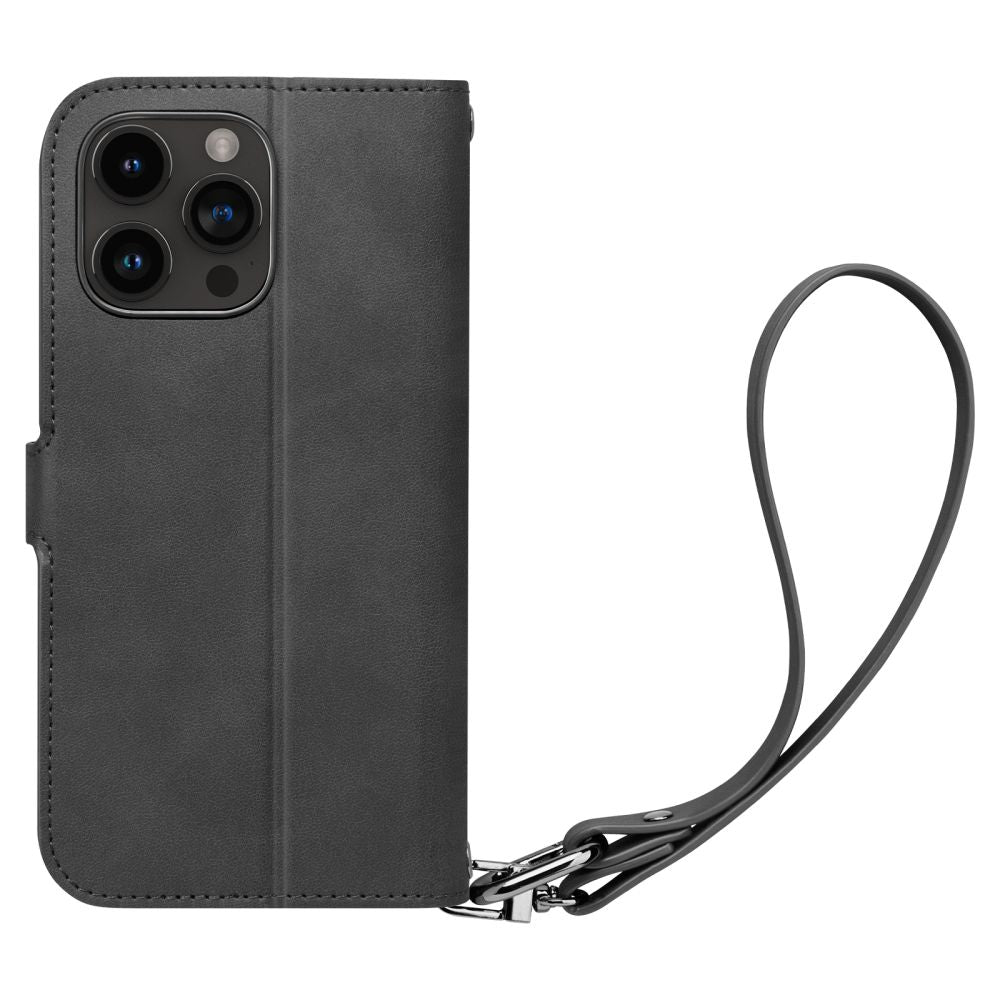 Spigen iPhone 15 Pro Wallet S Pro Θήκη Πορτοφόλι Stand από Δερματίνη - Black