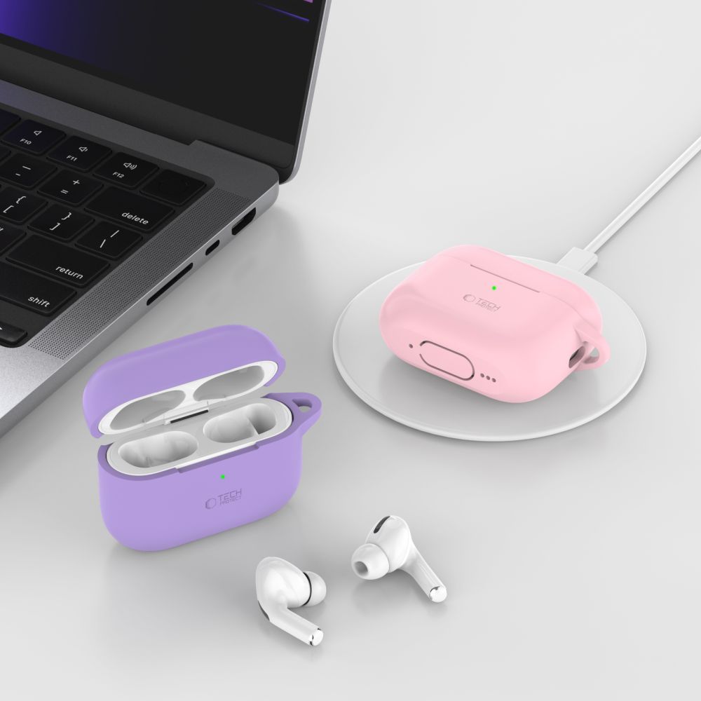 Tech-Protect AirPods Pro 1 / 2 Θήκη Σιλικόνης - Silicone Hook - Dusty Pink