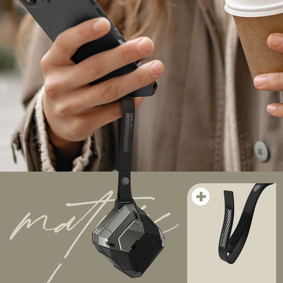 Supcase Matrix AirPods 4 Θήκη από Σκληρό Πλαστικό και Σιλικόνη - Matrix - Black