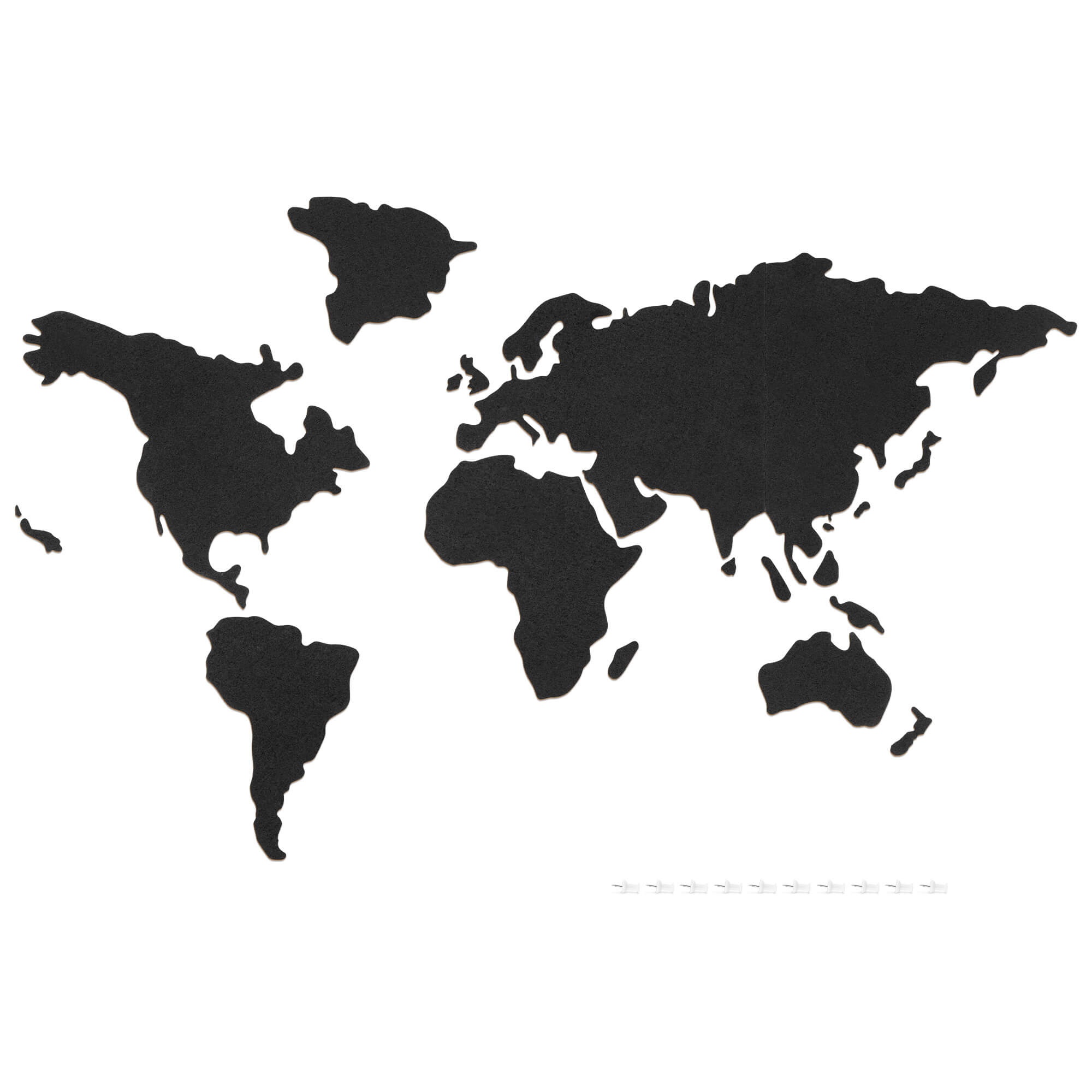 Navaris Cork Pink Board - Πίνακας Ανακοινώσεων με Πινέζες - Design World Map - Black - 53172.1.01