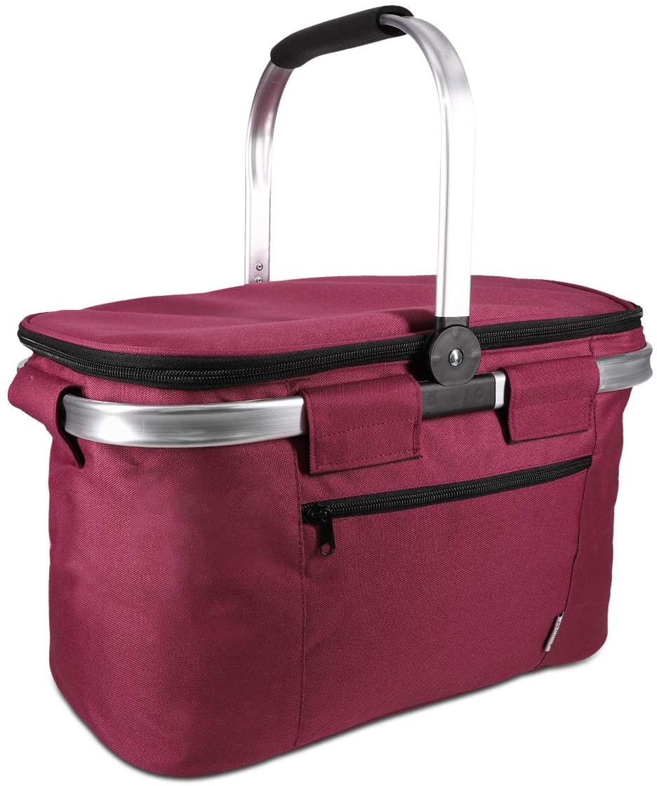 Navaris Πτυσσόμενη Ισοθερμική Τσάντα Πικ-Νικ - Bordeaux - 45859.13