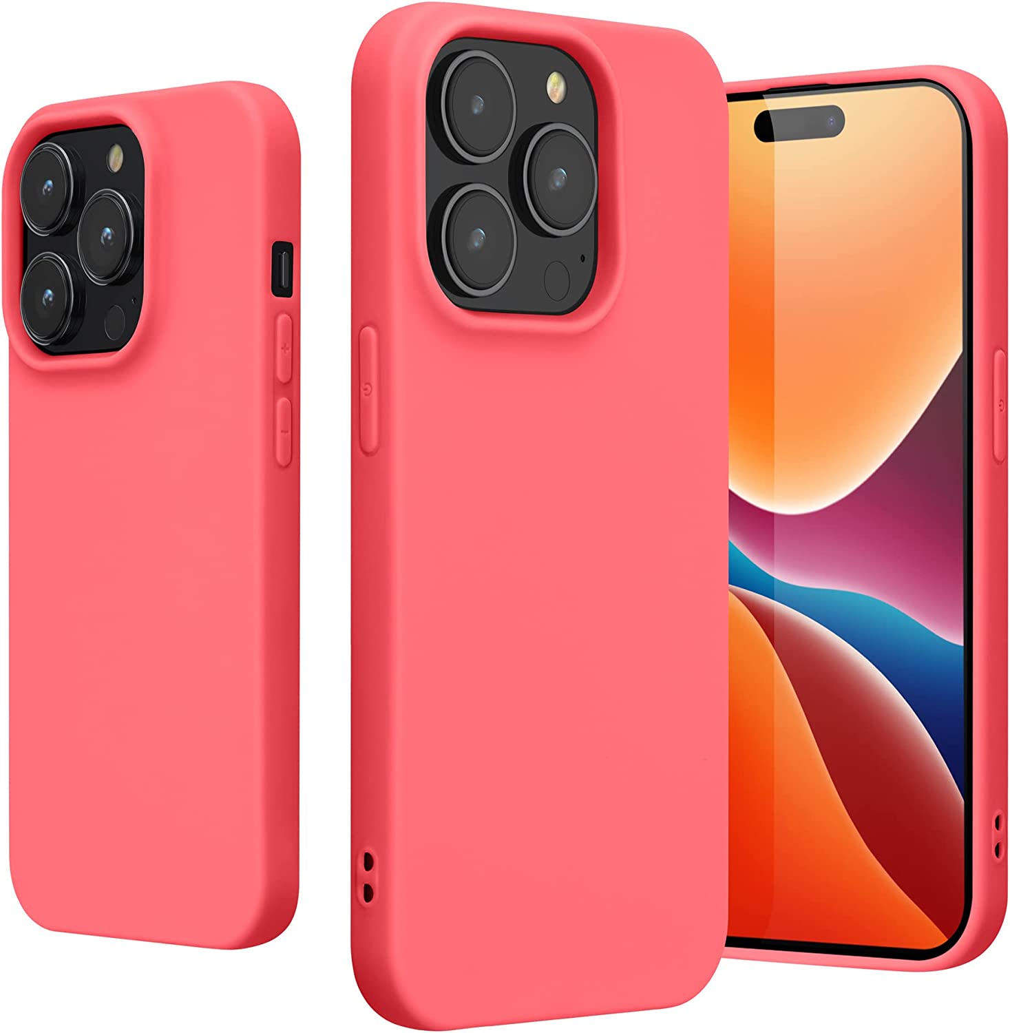 KW iPhone 14 Pro Λεπτή Θήκη Σιλικόνης TPU - Neon Coral - 59077.103