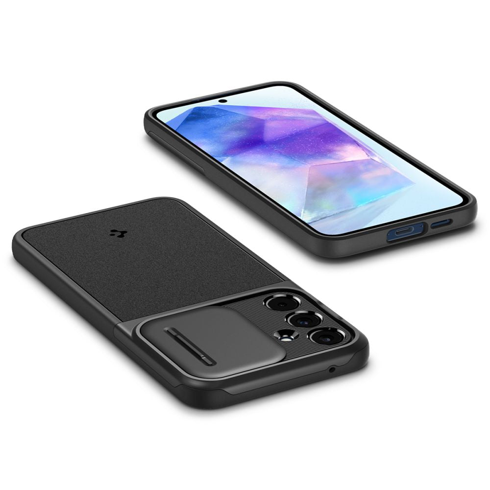 Spigen Samsung Galaxy A55 5G Optik Armor Θήκη Σιλικόνης με Κάλυμμα για την Κάμερα - Black