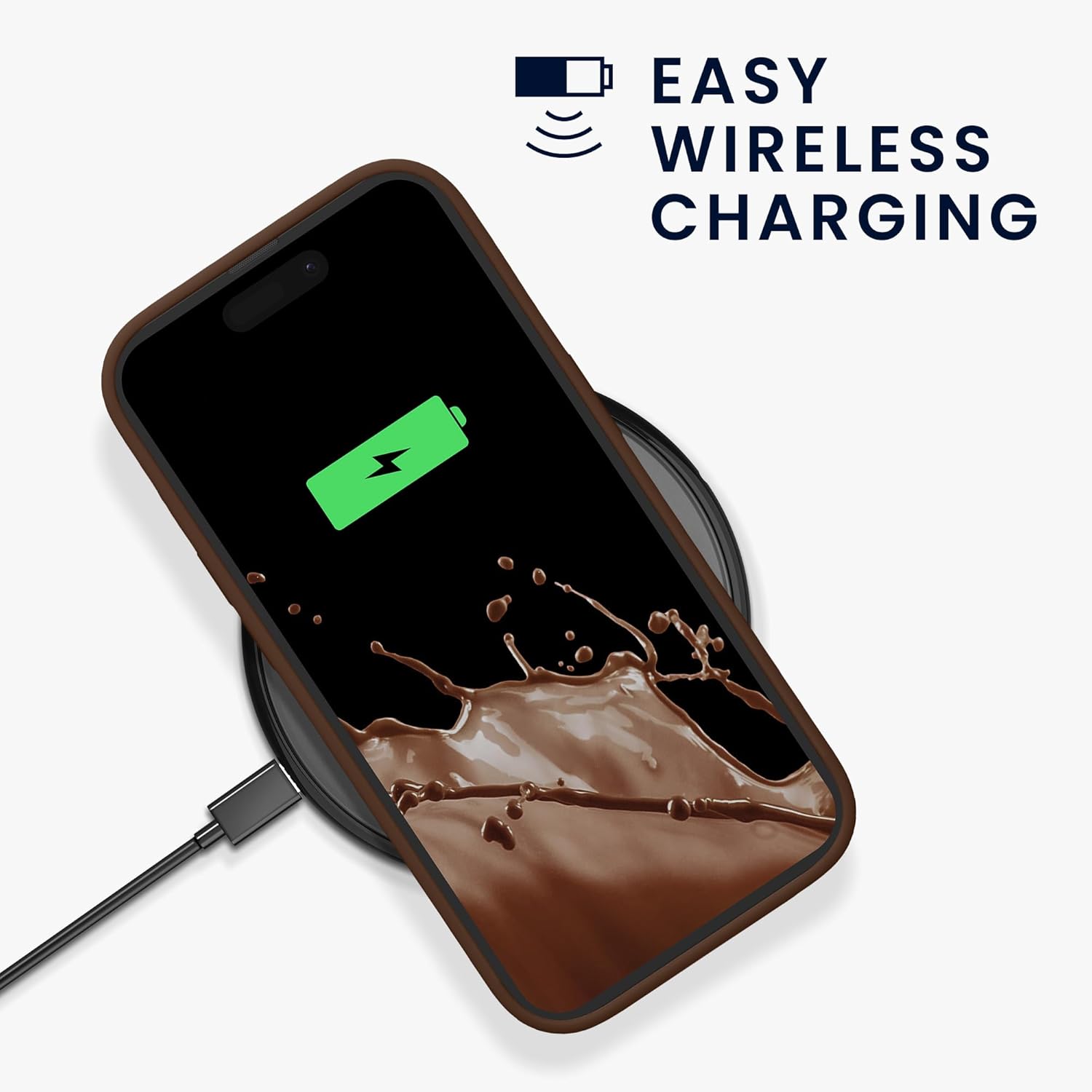 KW iPhone 15 Pro Max Θήκη Σιλικόνης Rubberized TPU - Chocolate