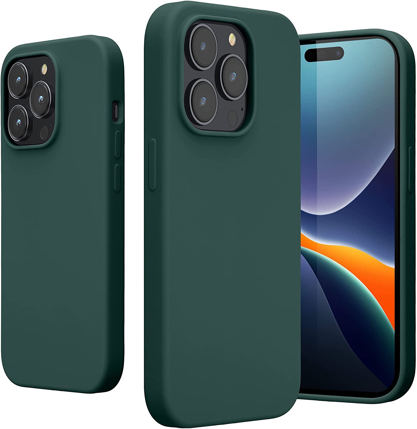 KW iPhone 14 Pro Θήκη Σιλικόνης TPU - Blue Green - 59073.171
