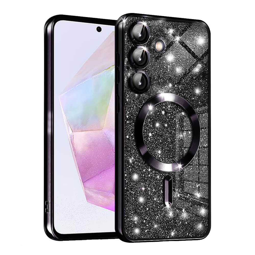 Techsuit Samsung Galaxy A35 5G - Luxury Glitter MagSafe - Θήκη Σιλικόνης - Black