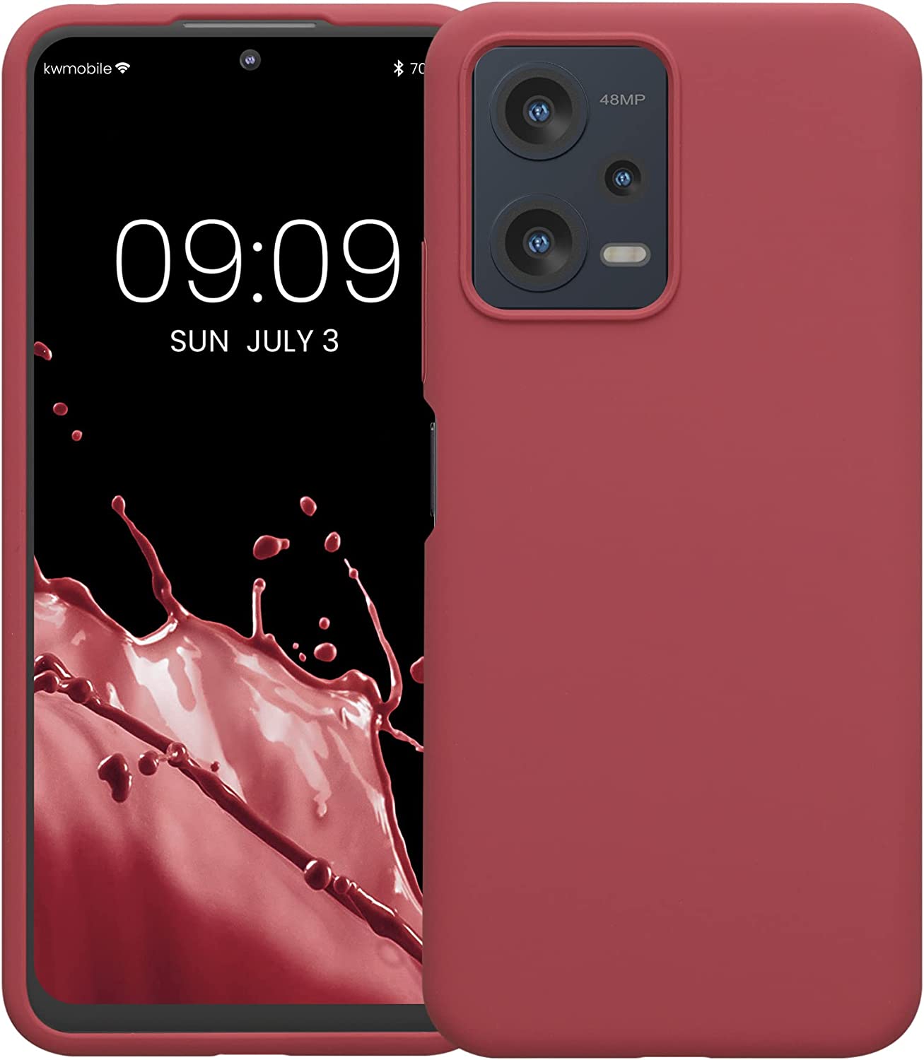 KW Xiaomi Redmi Note 12 5G / Poco X5 5G Θήκη Σιλικόνης Rubberized TPU - Dark Rose - 60889.167