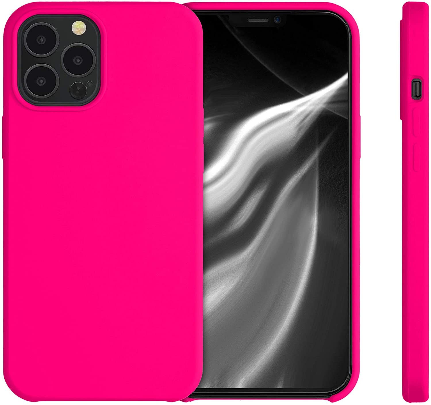 KW iPhone 12 Pro Max Θήκη Σιλικόνης Rubber TPU - Neon Pink - 52644.08