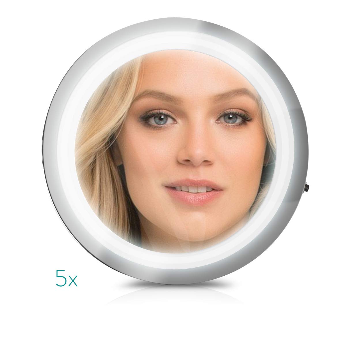 Navaris Μεγεθυντικός Καθρέφτης LED για Μακιγιάζ - 5x Μεγέθυνση - Silver - 44599.35