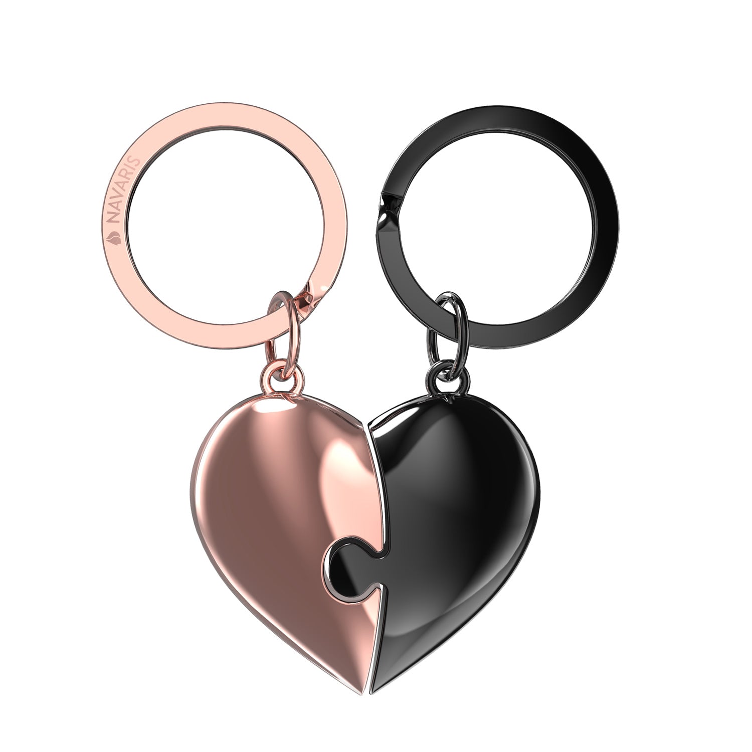 Navaris Cute Love Puzzle Keychain Μπρελόκ Κλειδιών - Rose Gold / Anthracite - 49565.81.73