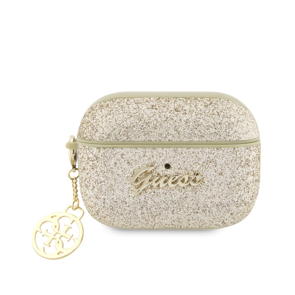 Guess AirPods Pro 2 PU Θήκη - Glitter Flake 4G Charm - Gold
