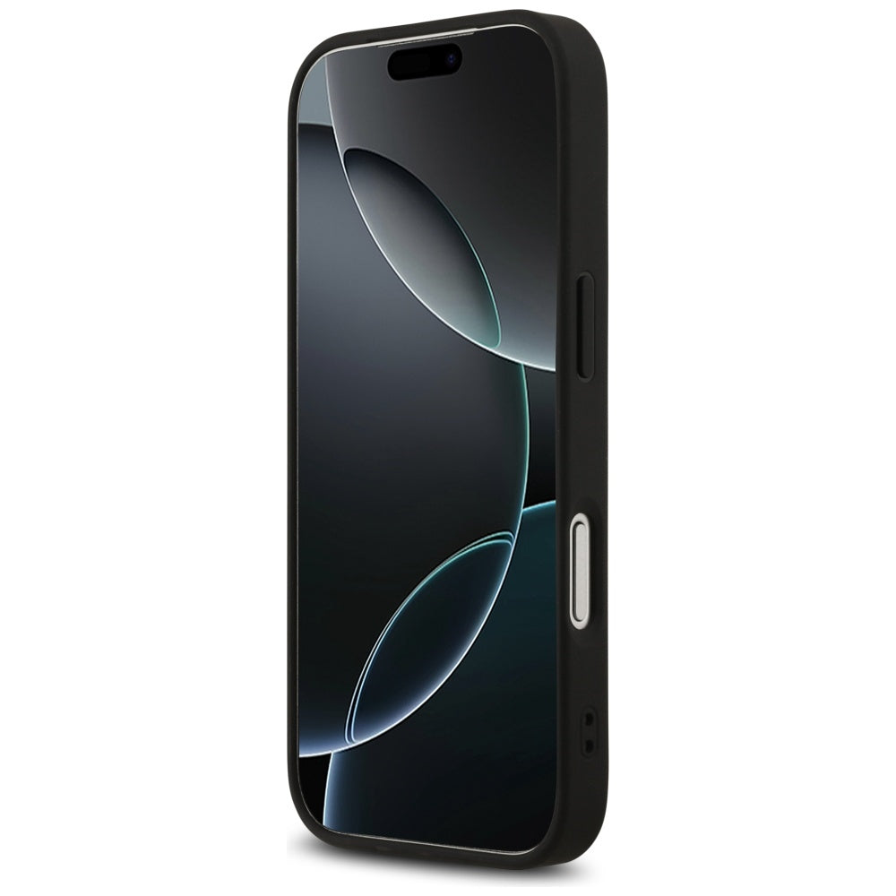 Guess iPhone 17 Pro - 4G Printed Stripes MagSafe - Θήκη με Επένδυση Συνθετικού Δέρματος - Black - GUHMP17LP4RPSK