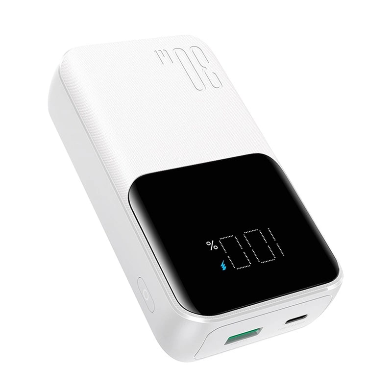 Joyroom JR-PBC06 Mini PowerBank 10000mAH 30W με Ενσωματωμένα Καλώδια Type-C / Lightning και 1 θύρα Type-C και 1 Θύρα USB - White
