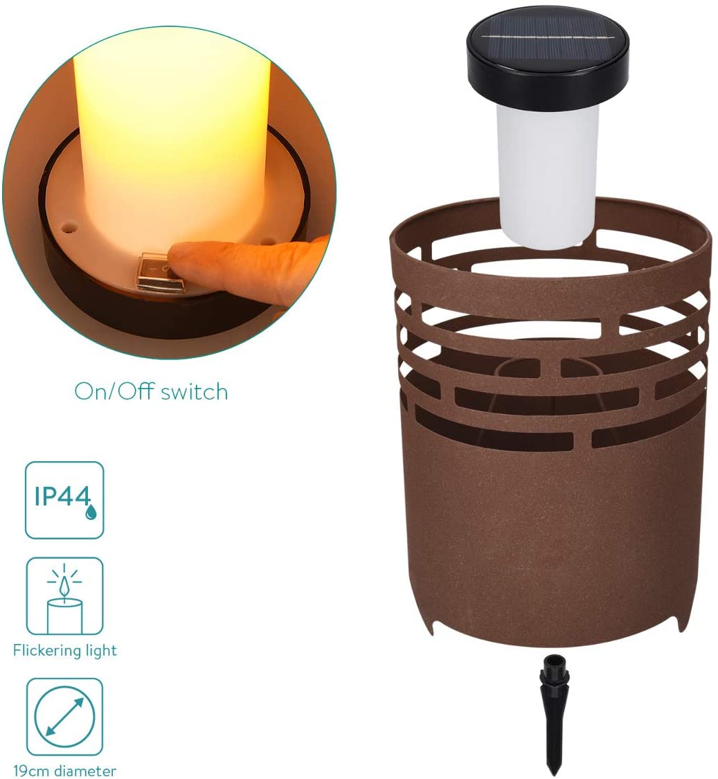Navaris Outdoor Solar Light Drum Φωτιστικό Εξωτερικού Χώρου - Metal Fire Pit Lantern - 47541.01