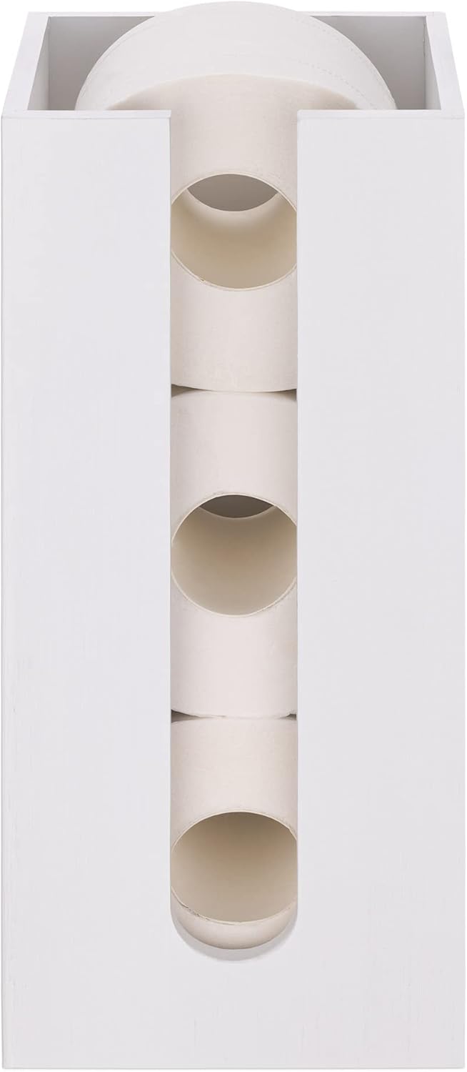 Navaris Βάση Αποθήκευσης από Μπαμπού για Χαρτί Τουαλέτας - White - 54643.01.02
