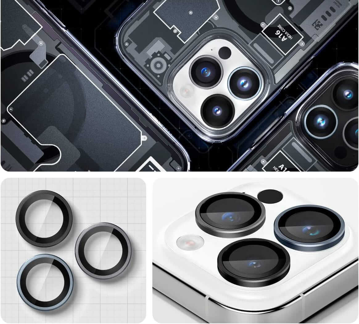 Spigen iPhone 14 Pro / 14 Pro Max / 15 Pro / 15 Pro Max Optik.TR EZ Fit Αντιχαρακτικό Γυαλί για την Κάμερα - 2 Τεμάχια - Zero One