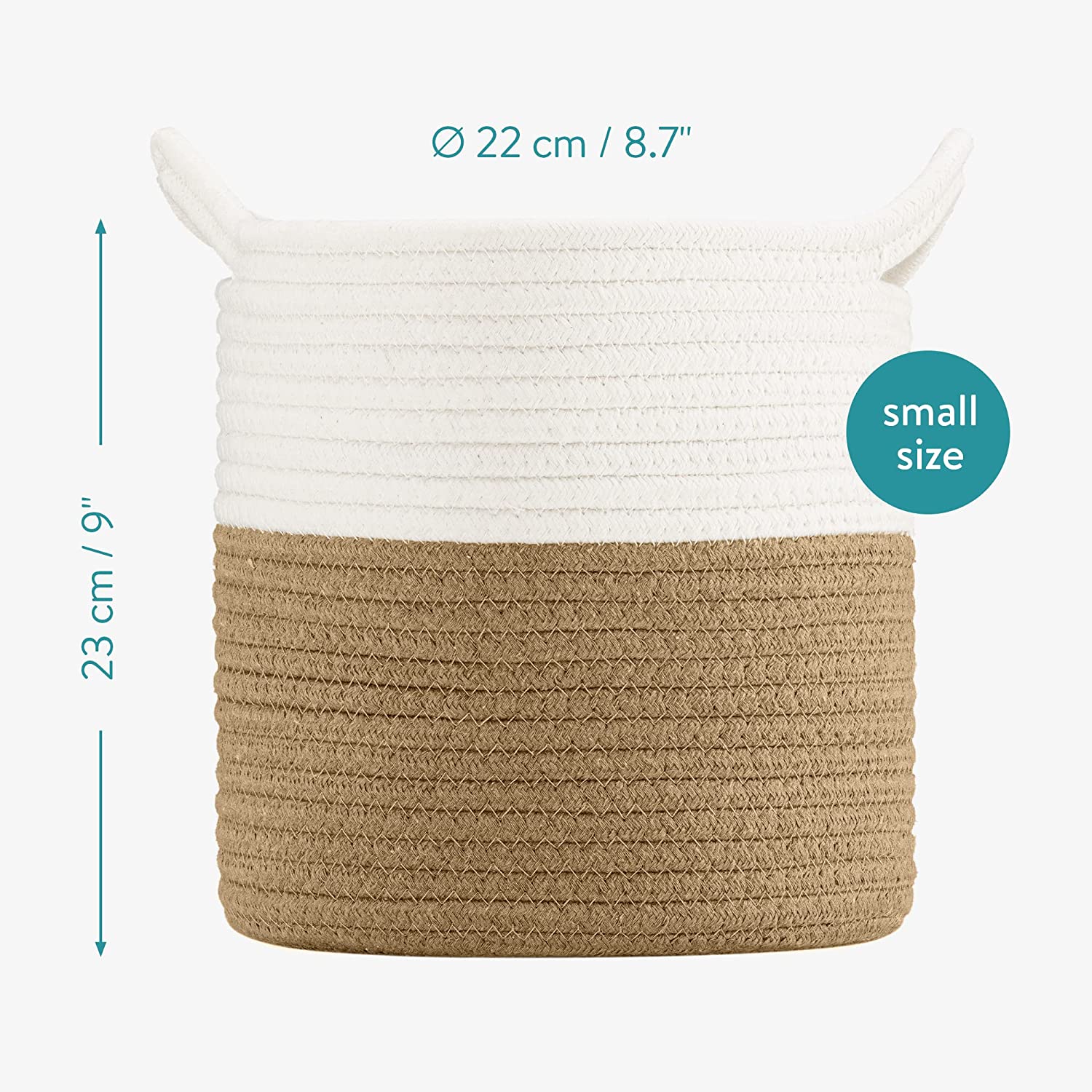 Navaris Σετ με 2 Βαμβακερά Καλάθια Αποθήκευσης - Brown / White - 57354.01