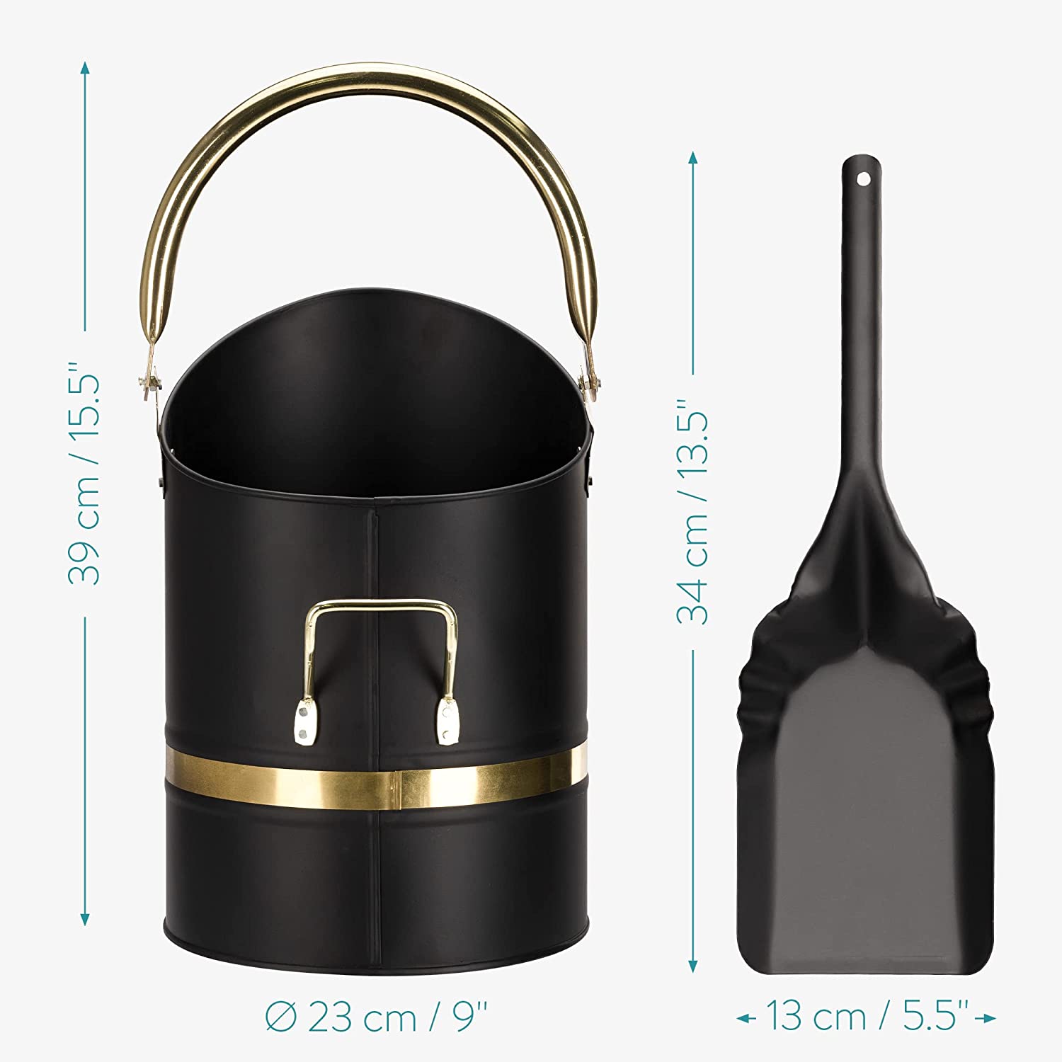 Navaris Σετ με Δοχείο για Στάχτες και Φτυάρι - Black / Gold - 55600.01