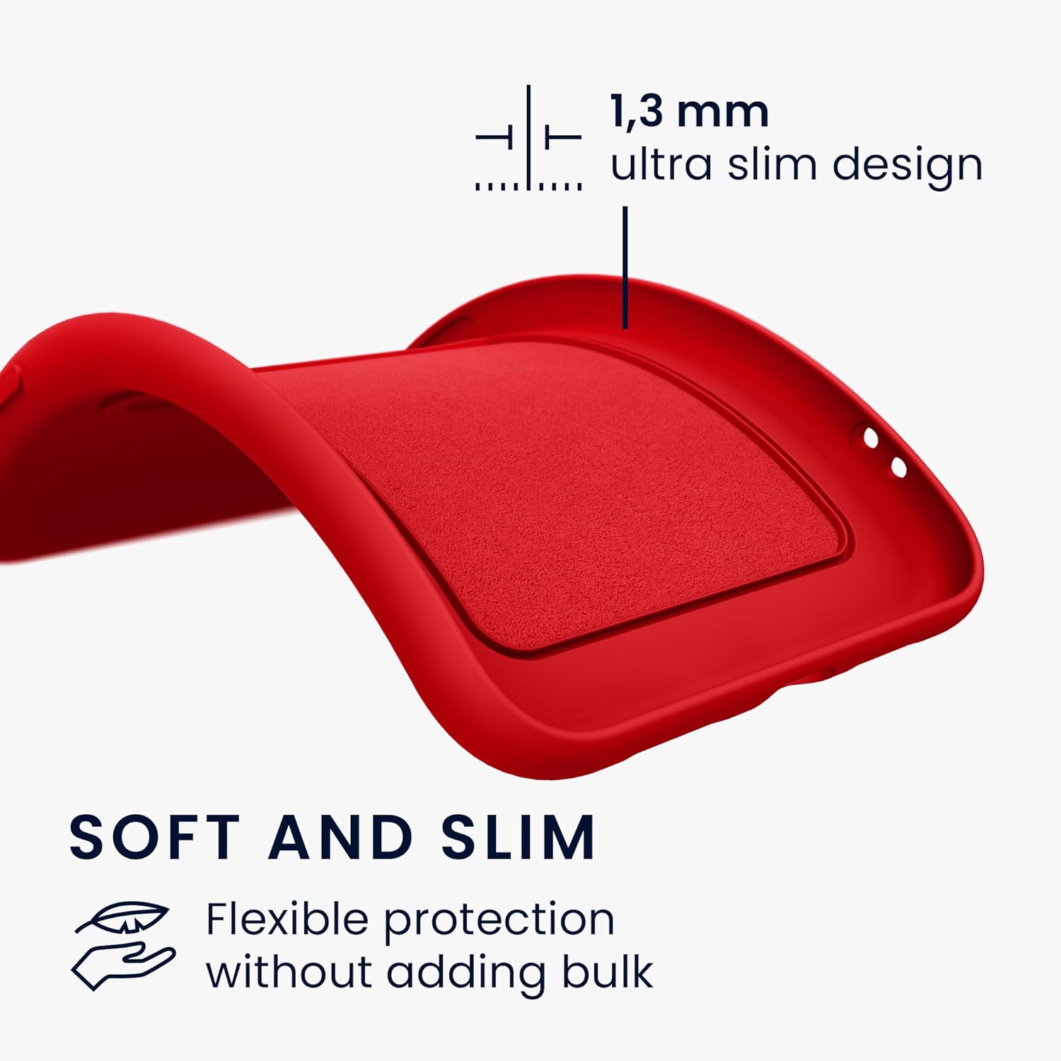 KW iPhone 15 Pro Θήκη Σιλικόνης TPU με Υποδοχή για Κάρτα - Red