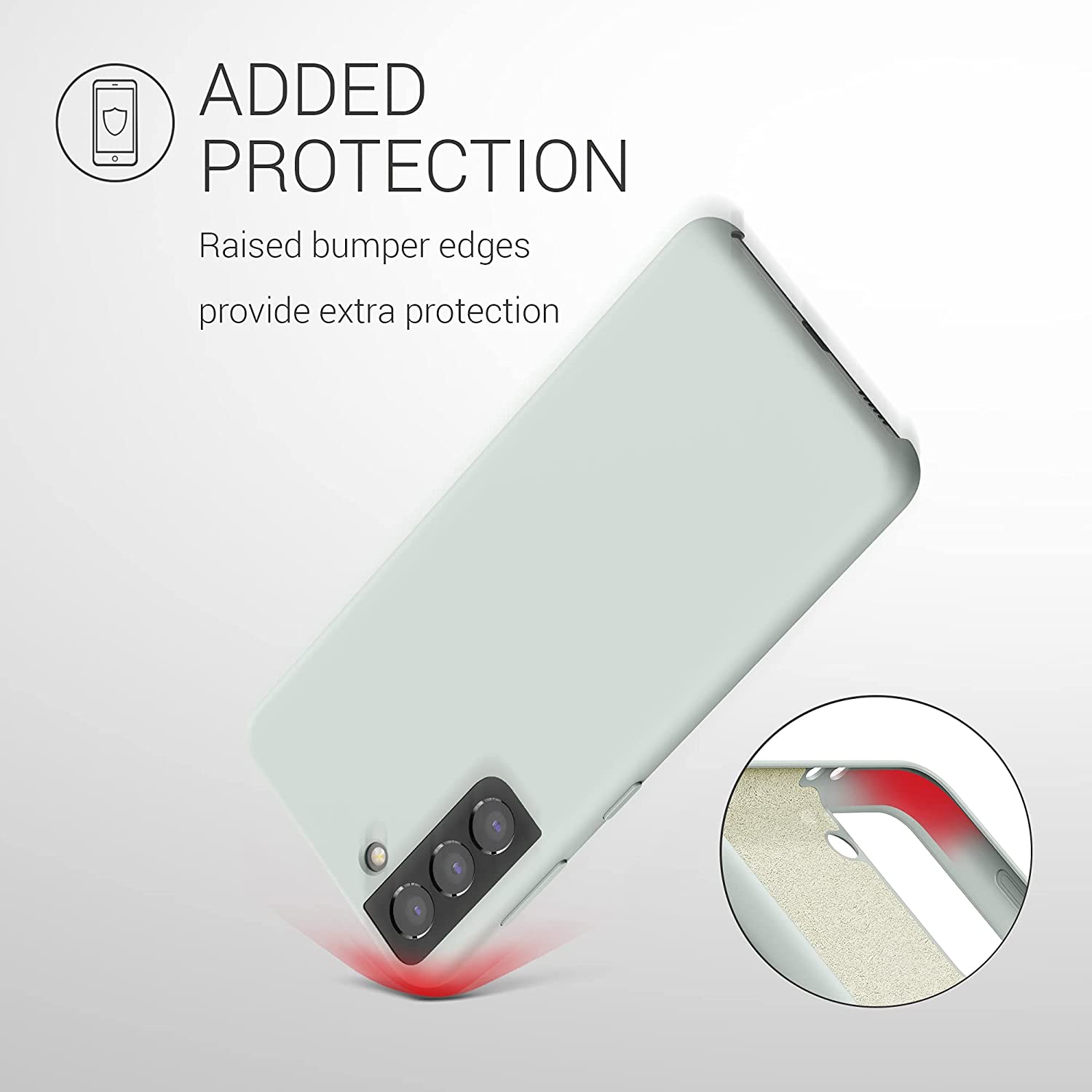 KW Samsung Galaxy S21 Θήκη Σιλικόνης Rubber TPU - Light Grey Matte - 54056.70