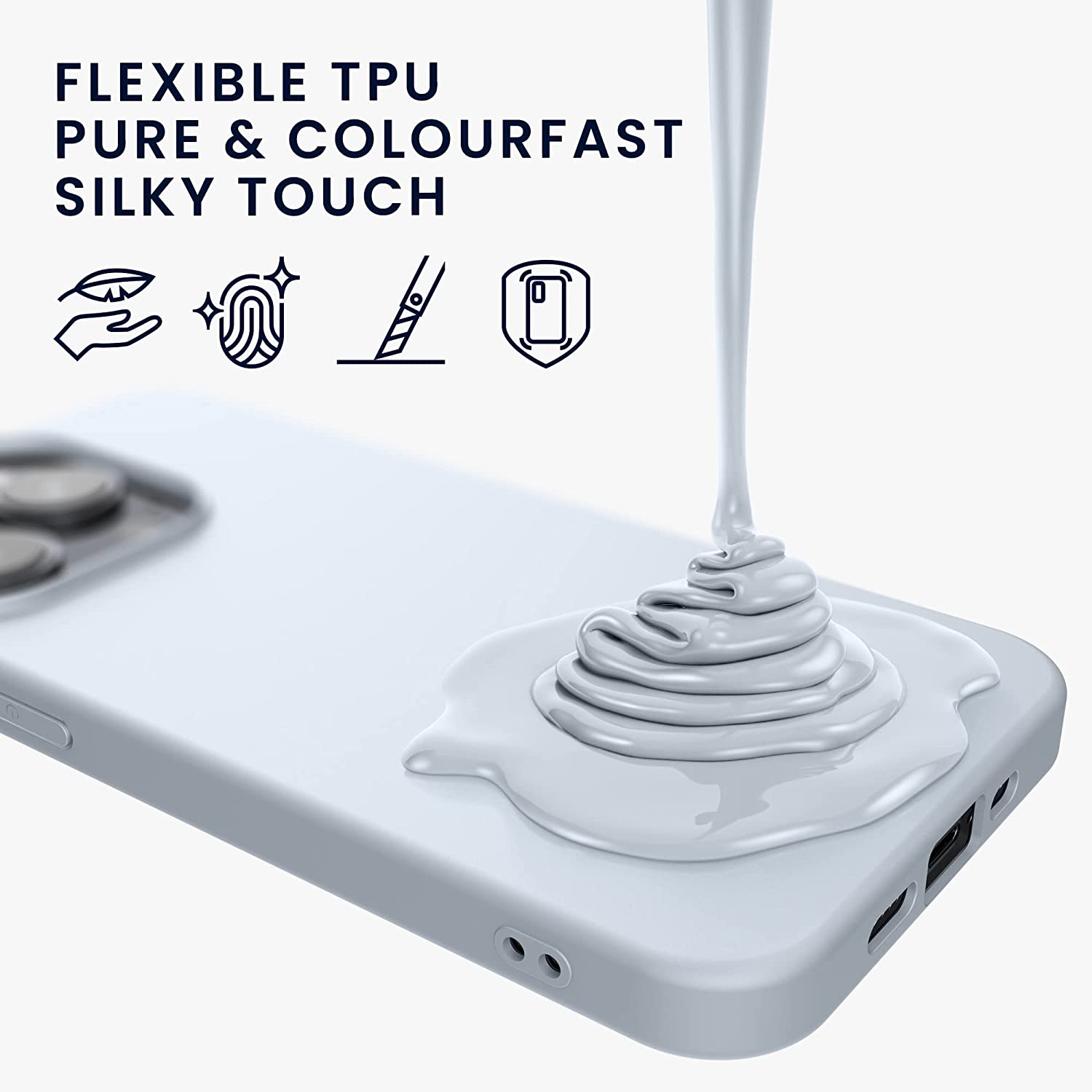 KW iPhone 14 Pro Λεπτή Θήκη Σιλικόνης TPU - Light Blue Matte - 59077.58