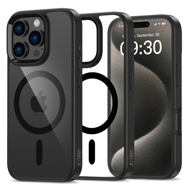 Tech - Protect iPhone 16 Pro Max MagMat Σκληρή Θήκη με Πλαίσιο Σιλικόνης και MagSafe - Black / Clear
