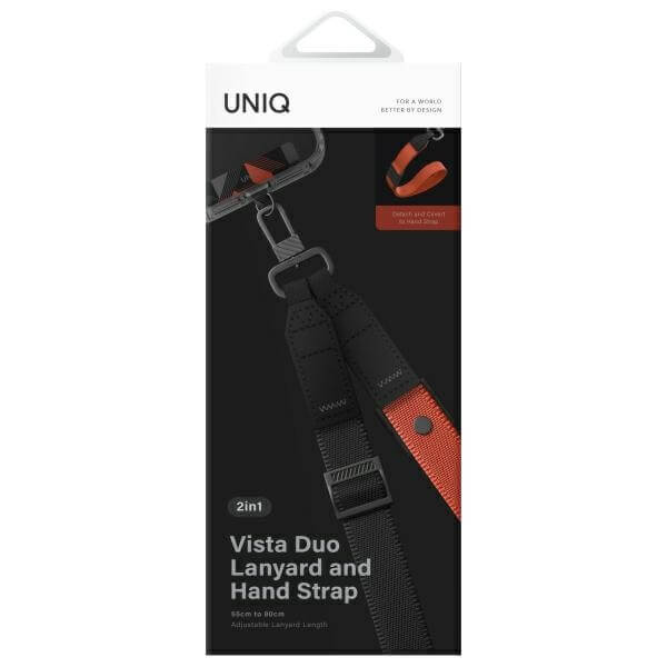 Uniq Vista Universal Phone Lanyard - 2 σε 1 Λουράκι Κινητού - Charcoal Amber