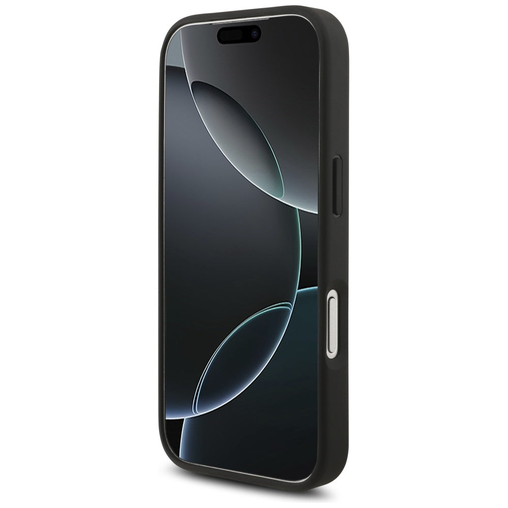 Lacoste iPhone 17 Pro - Iconic Petit Pique Woven Logo MagSafe - Σκληρή Θήκη με Πλαίσιο Σιλικόνης - Navy Blue