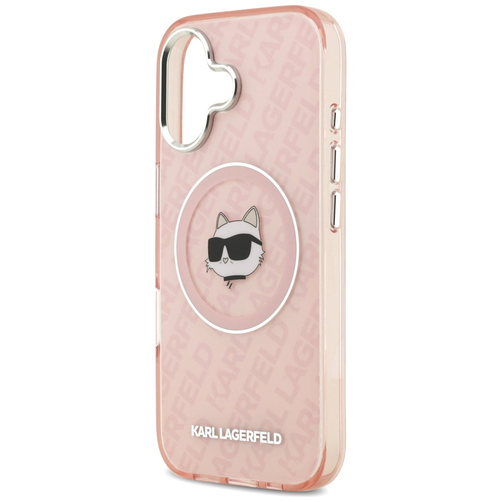 Karl Lagerfeld iPhone 17 - IML Choupette Head Logo MagSafe - Σκληρή Θήκη με Πλαίσιο Σιλικόνης - Pink - KLHMP17SHMKBCHOP