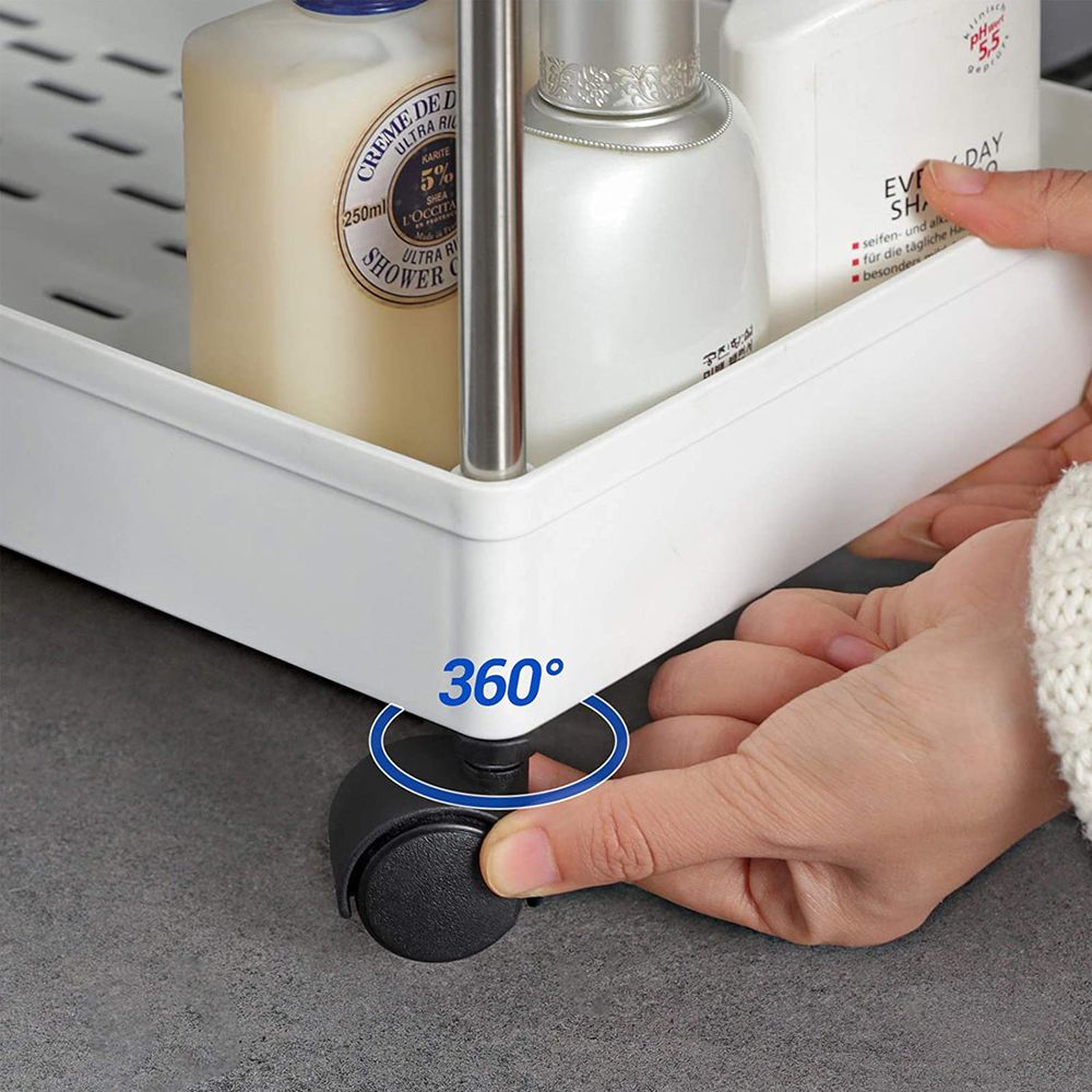 Songmics Πλαστικό Καρότσι Εξοικονόμησης Χώρου για Οργάνωση και Αποθήκευση με 4 Ράφια - 40 x 22 x 86 cm - White - KSC10WT