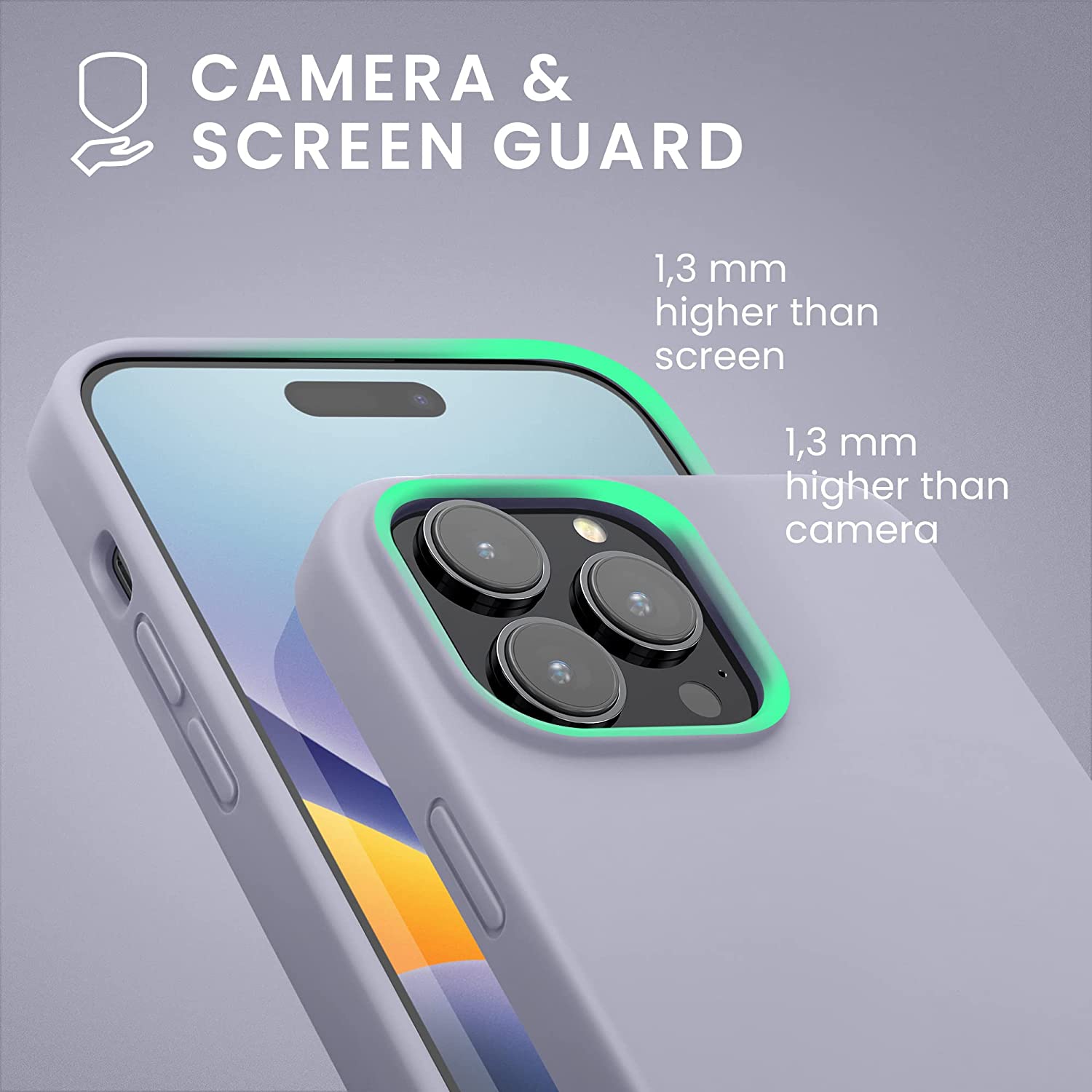 KW iPhone 14 Pro Max Θήκη Σιλικόνης Rubberized TPU - Light Lavender - 59074.139