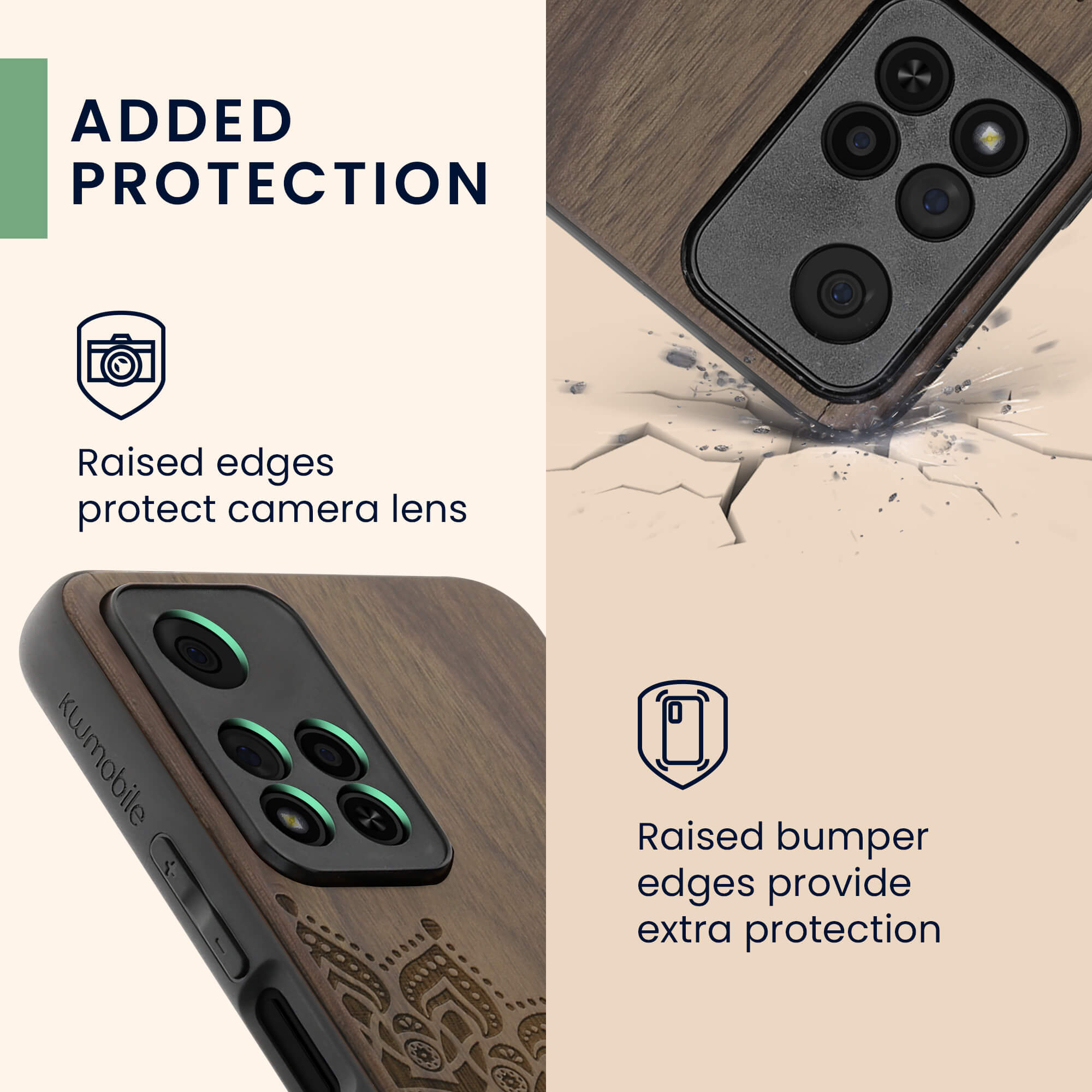 KW Xiaomi Redmi Note 11 Pro+ 5G Θήκη από Φυσικό Ξύλο - Design Rising Sun - Dark Brown - 58100.04