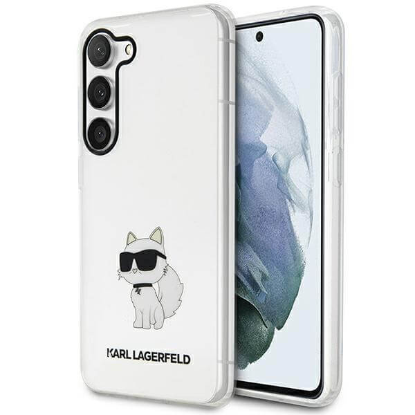 Karl Lagerfeld Samsung Galaxy S23+ - Ikonik Choupette Σκληρή Θήκη με Πλαίσιο Σιλικόνης - Clear - KLHCS23MHNCHTCT