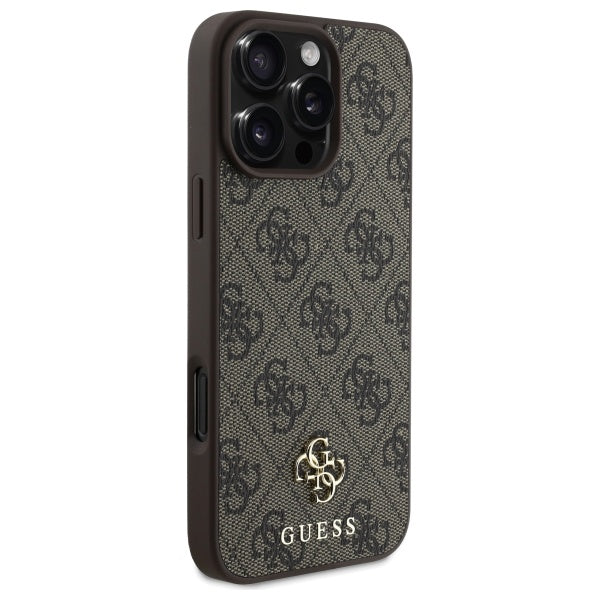 Guess iPhone 16 Pro Max - 4G Small Classic - MagSafe Θήκη με Επένδυση Συνθετικού Δέρματος - Brown - GUHMP16XP4SM4MW