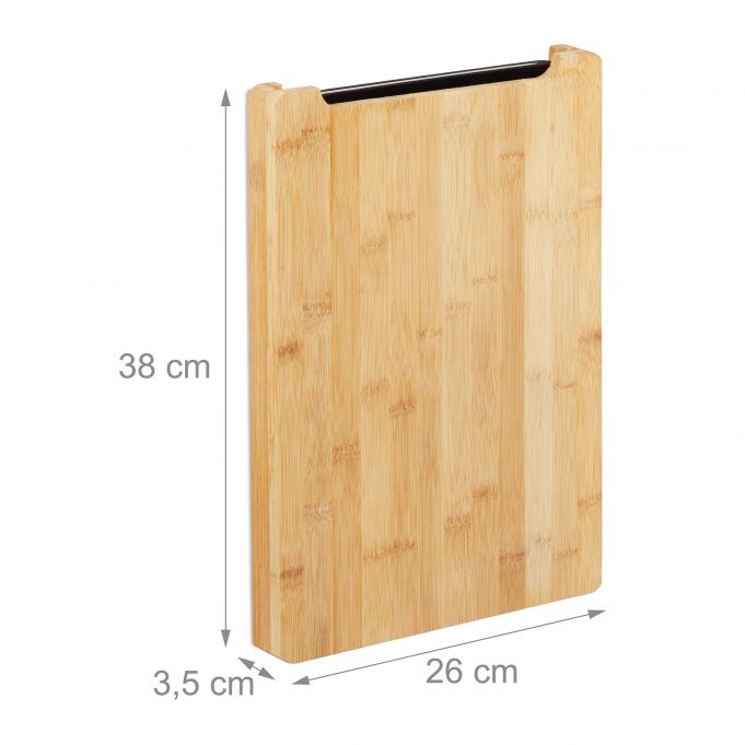 Relaxdays Ξύλο Κοπής με Δίσκο - Natural / Black - 4052025274870