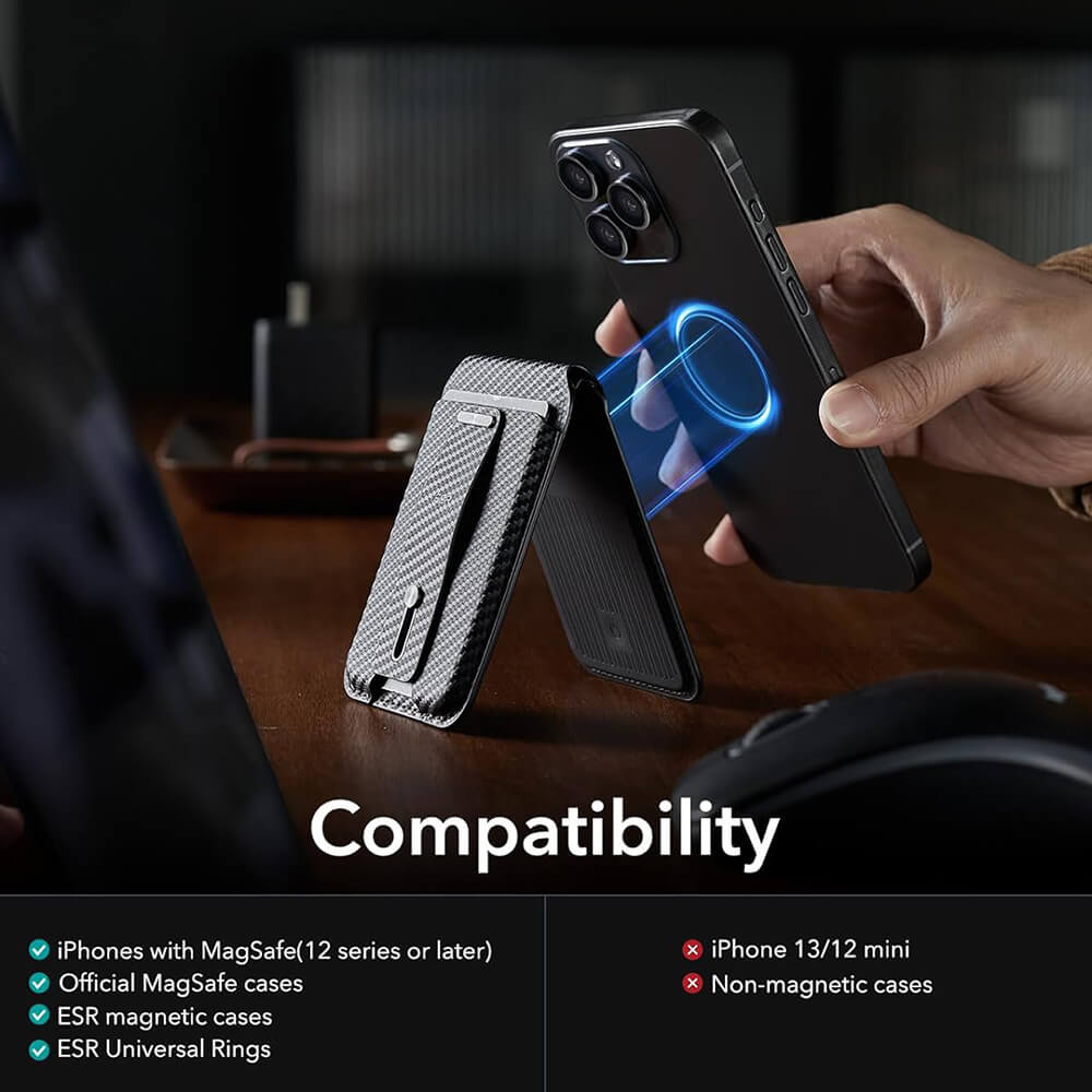 ESR HaloLock Findmy Wallet Μαγνητική Bάση / Πορτοφόλι Tηλεφώνου για το Γραφείο - Carbon Fiber