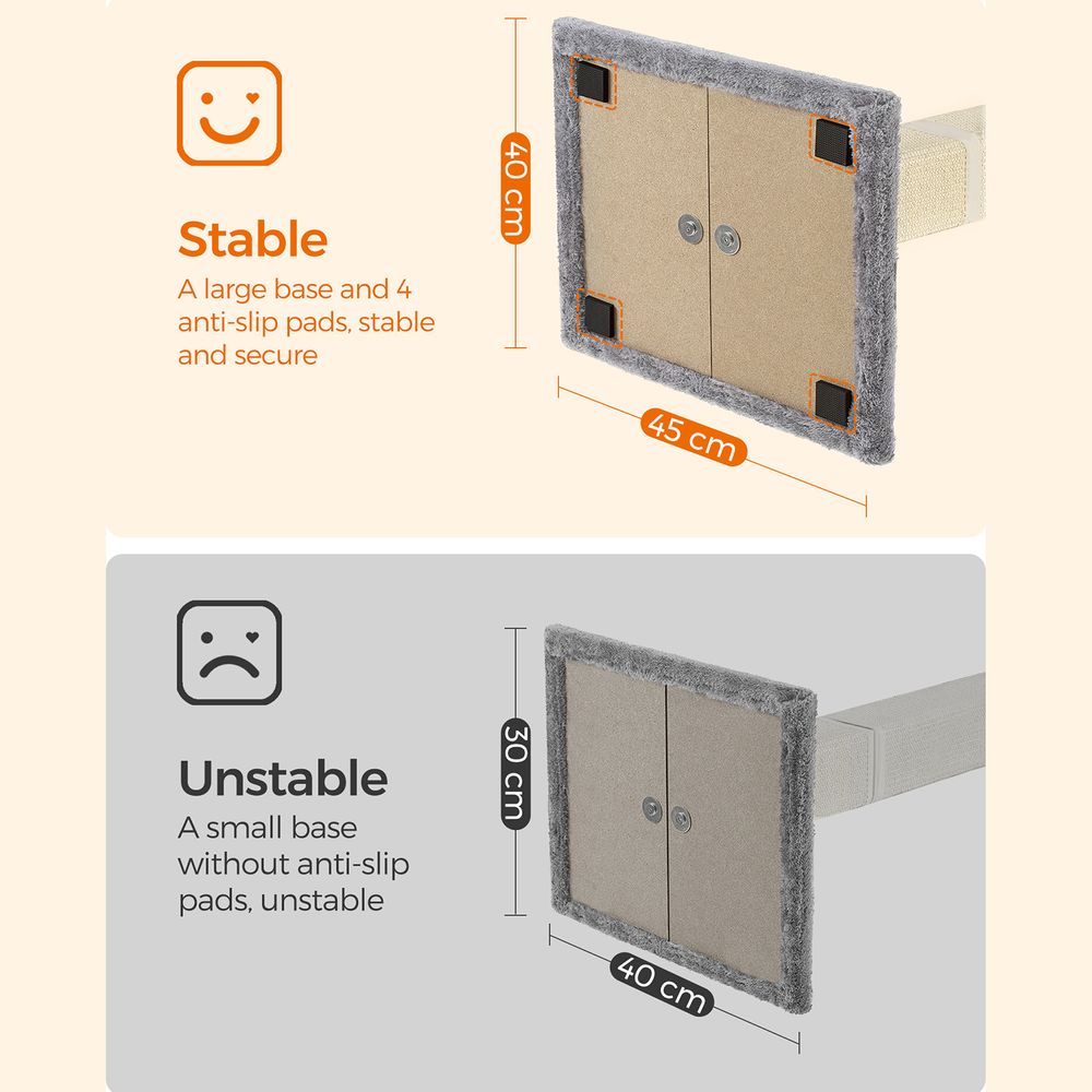 Feandrea Ονυχοδρόμιο με Κρεβάτι - 45 x 40 x 71 cm - Light Grey - PCA022W01