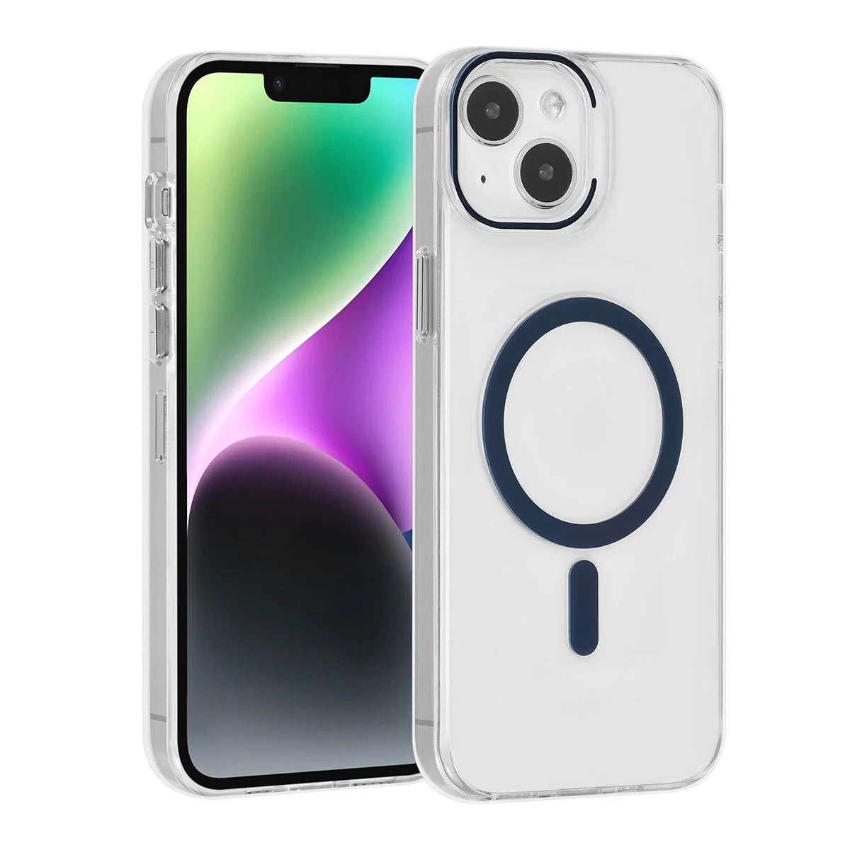 Tuniq iPhone 15 Plus / 14 Plus - MagSafe Σκληρή Θήκη με Πλαίσιο Σιλικόνης - Διάφανη / Σκούρο Μπλε