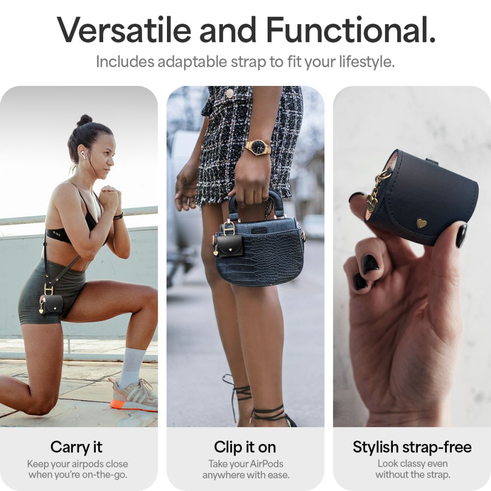 Spigen AirPods 4 Θήκη από Συνθετικό Δέρμα - Cyrill Mini Bag - Black