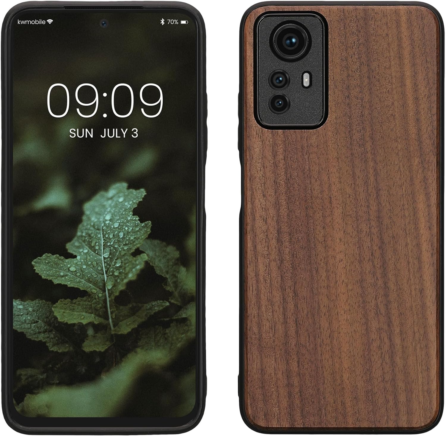 KW Xiaomi Redmi Note 12S Θήκη από Φυσικό Ξύλο - Dark Brown - 60697.18