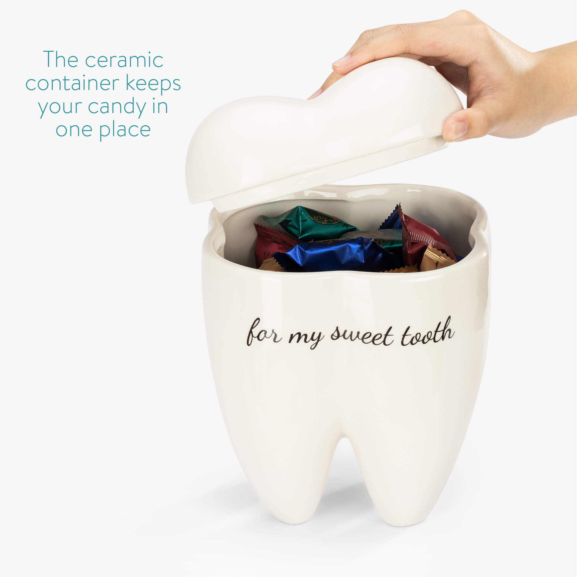 Navaris Κεραμικό Βάζο για Μπισκότα - Sweet Tooth - Cream - 56166.01