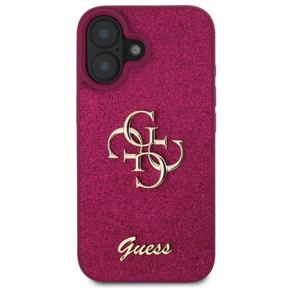 Guess iPhone 16 - Fixed Glitter Big 4G - Σκληρή Θήκη με Πλαίσιο Σιλικόνης - Purple - GUHCP16SHG4SGU