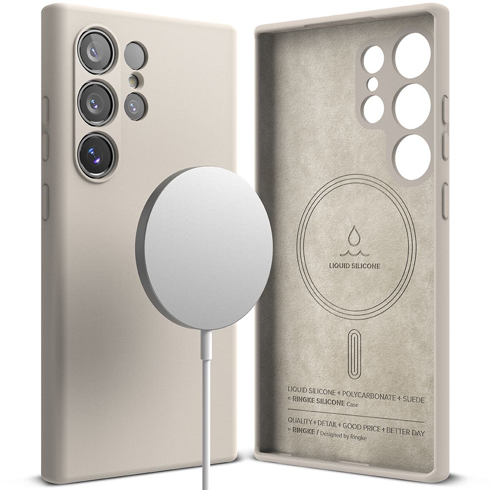 Ringke Samsung Galaxy S24 Ultra Silicone Magnetic MagSafe Case Θήκη Σιλικόνης με MagSafe - Stone