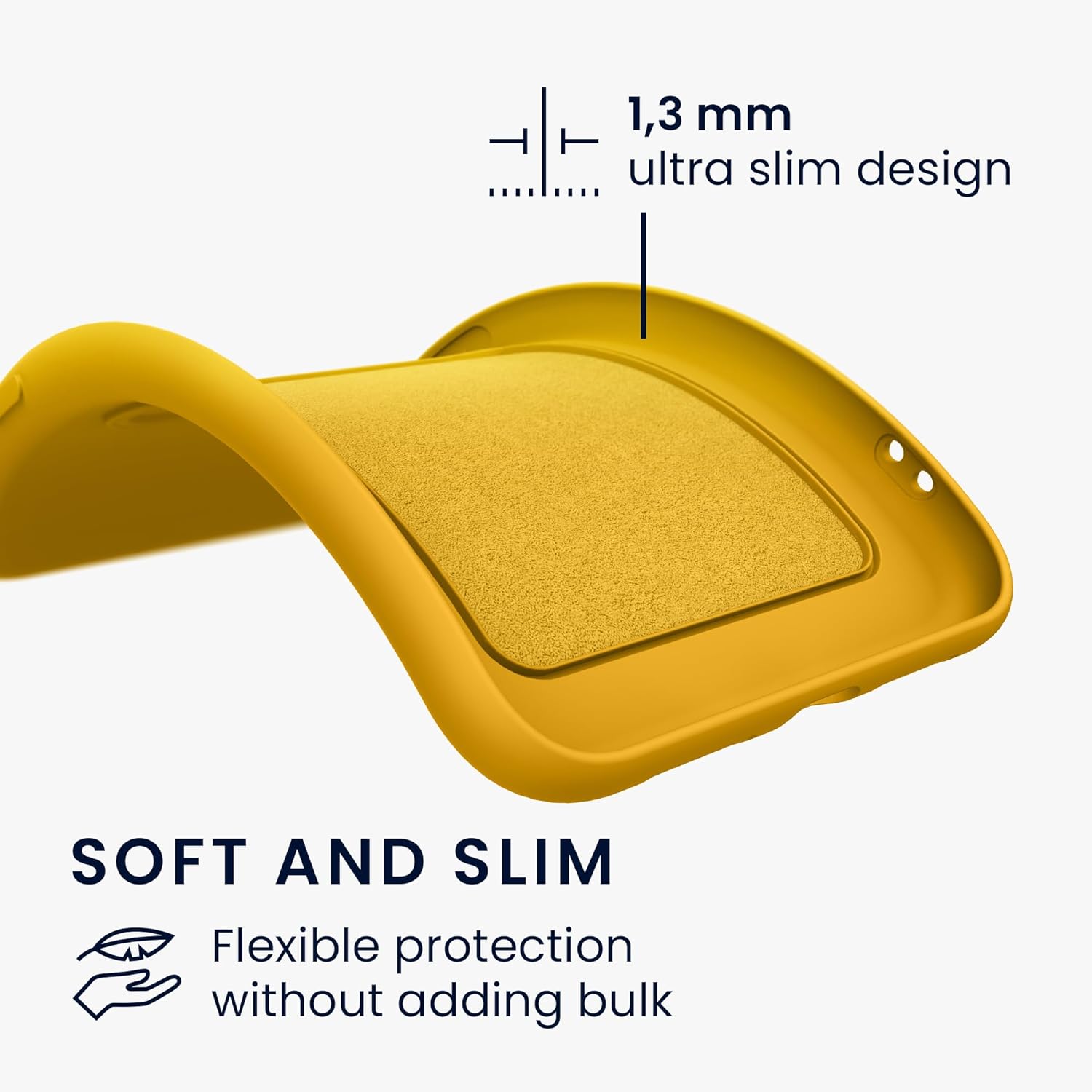 KW iPhone 15 Pro Θήκη Σιλικόνης TPU με Υποδοχή για Κάρτα - Bright Yellow