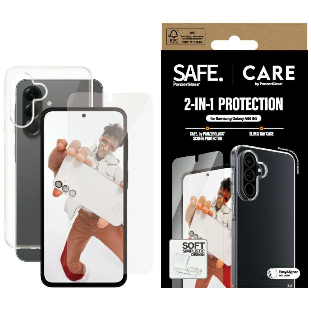Care by PanzerGlass Samsung Galaxy A56 5G - Fashion 2in1 Σετ με 1 Αντιχαρακτικό Γυαλί Οθόνης και 1 Θήκη Σιλικόνης - Clear