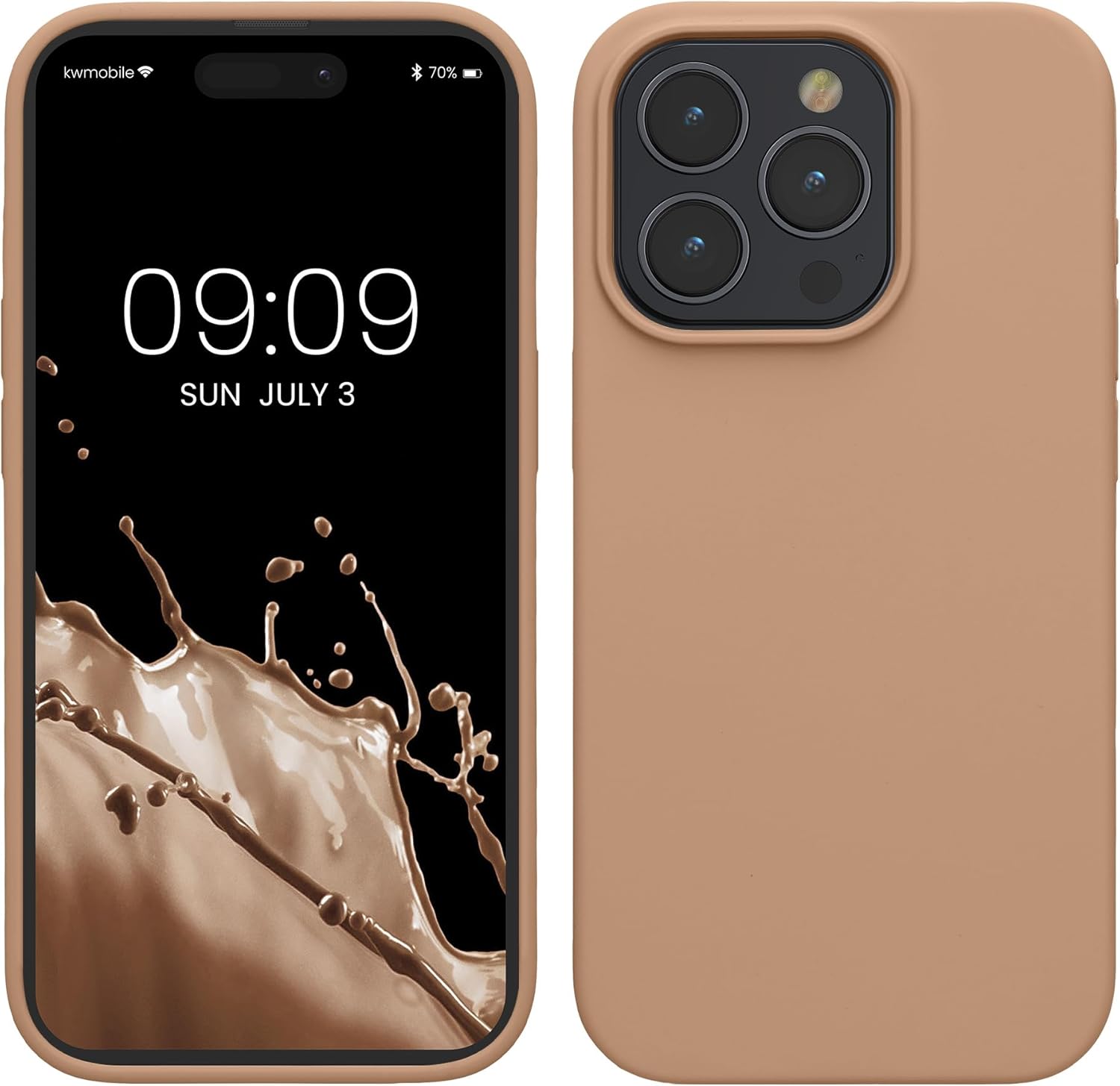 KW iPhone 15 Pro Max Θήκη Σιλικόνης Rubberized TPU - Cappuccino